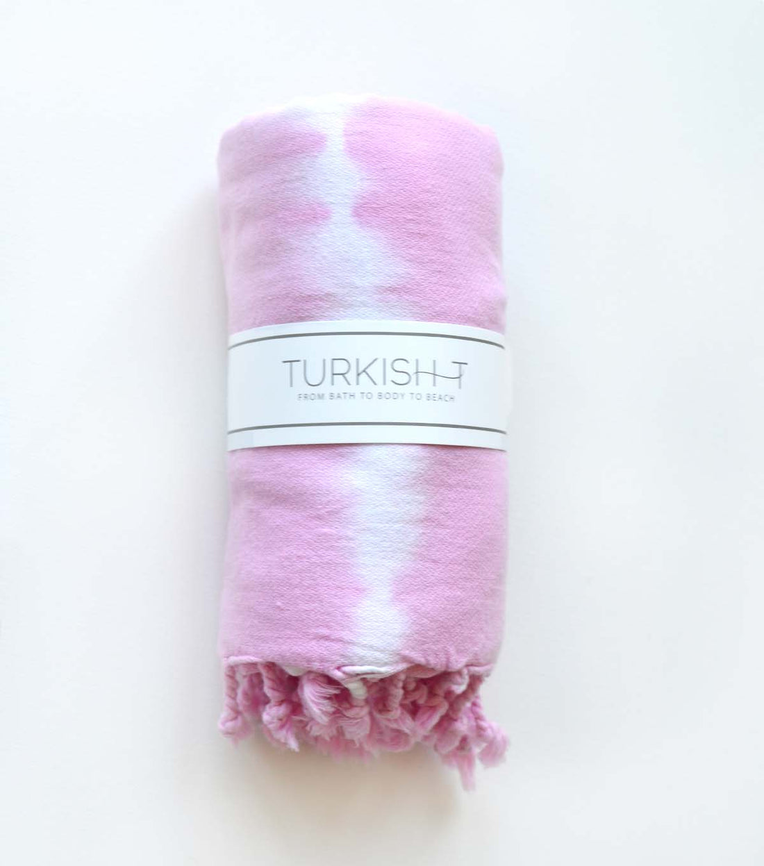 Turkish T Basic Single Stripe Beach Towel - Light Pink